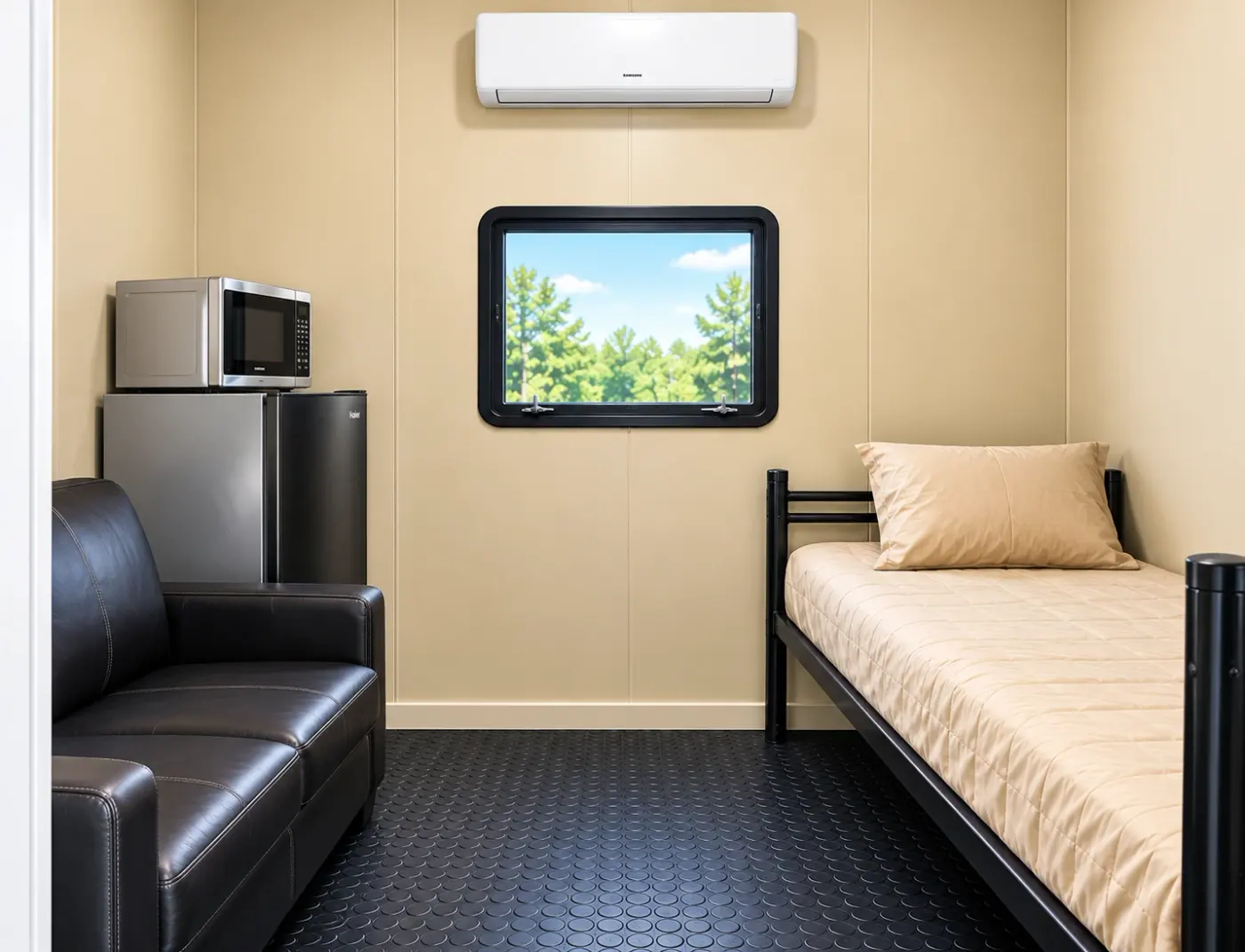 Private room inside a 20ft VIP accommodation unit