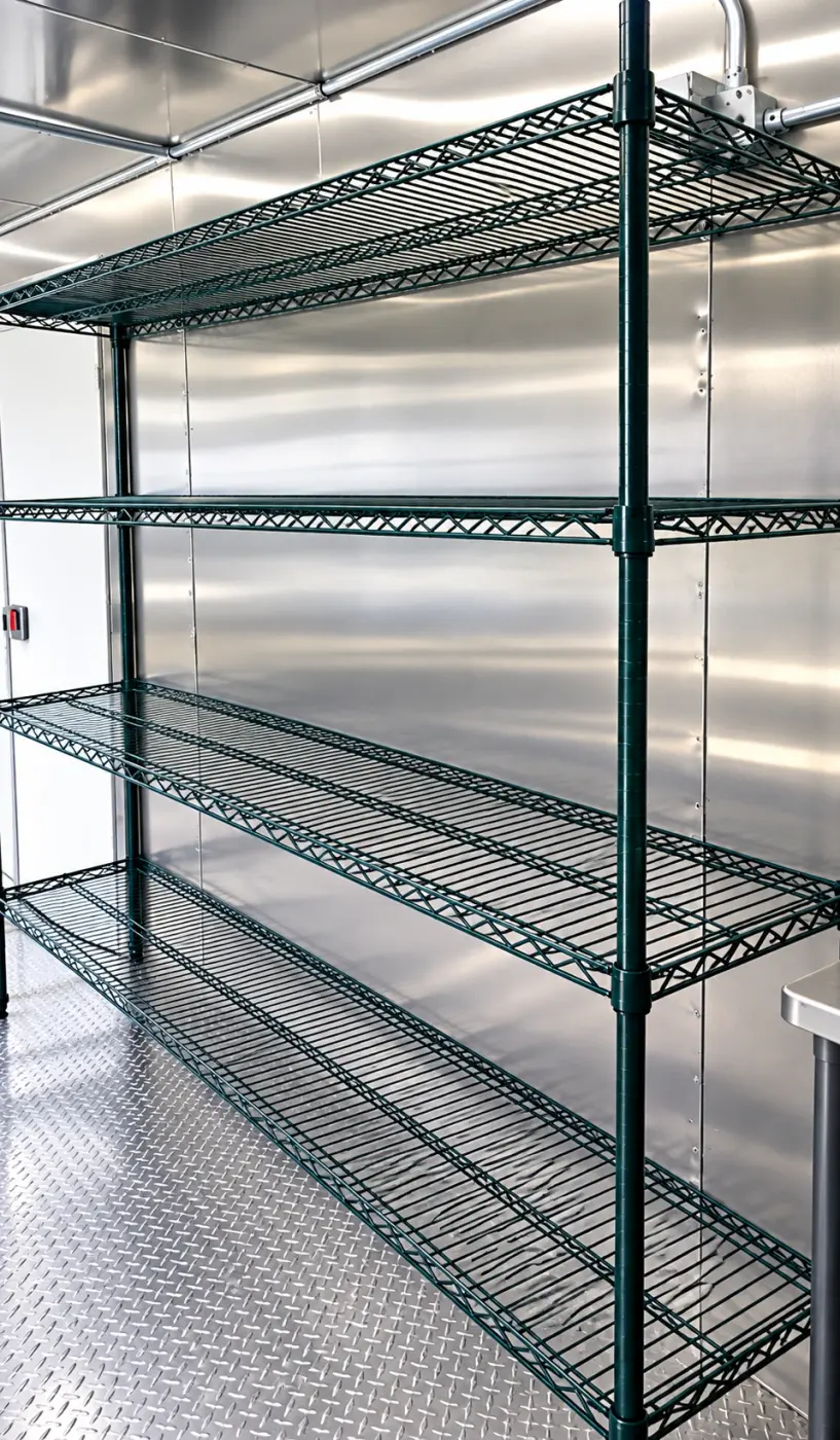 Interior of a 38ft low-temperature commercial dish trailer