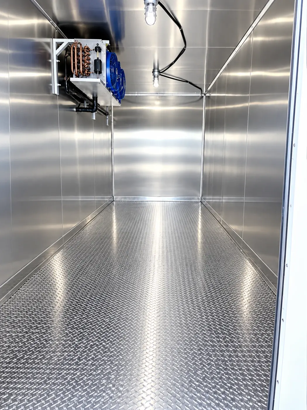 Evaporator and cooling system inside a 20ft refrigerated trailer
